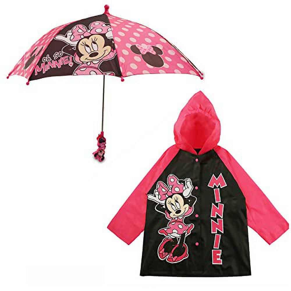 Disney Kids Umbrella and Slicker, Minnie Mouse Little Girl Rain