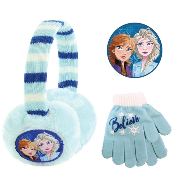 Disney Kids Winter Earmuff, Kids Gloves or Toddlers Mittens, Frozen Elsa and Anna Baby Beanie for Girl Ages 4-7