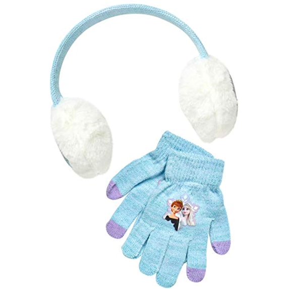 Disney Kids Winter Earmuff, Kids Gloves or Toddlers Mittens, Frozen Elsa and Anna Baby Beanie for Girl Ages 4-7
