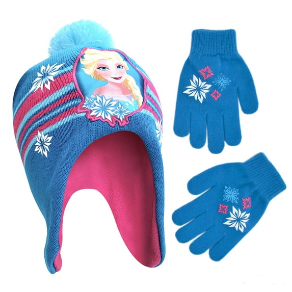 Disney Kids Winter Hat, Kids Gloves or Toddler Mittens, Frozen Elsa and Anna Baby Beanie for Girl Ages 4-7