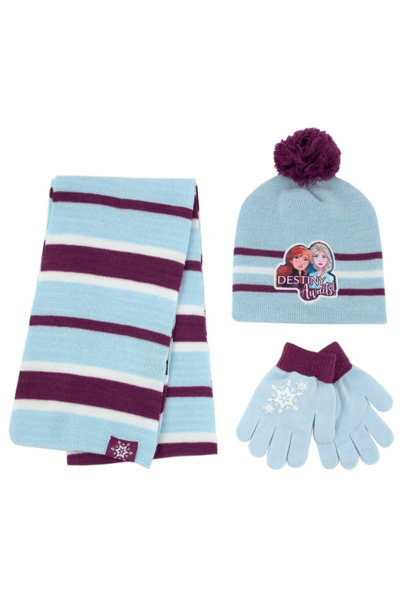Kids Winter Hat, Kids Gloves or Toddlers Mittens, Matching Scarf, Frozen Elsa and Anna Baby Beanie for Girl Ages 4-7
