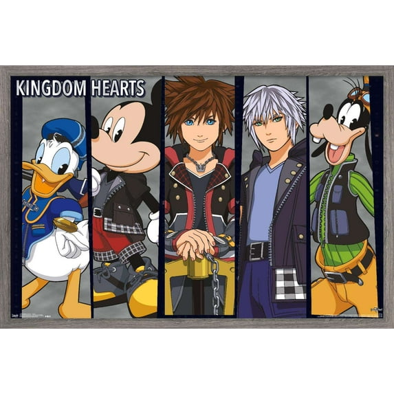 Disney Kingdom Hearts 3 - Group Wall Poster, 14.725" x 22.375", Framed