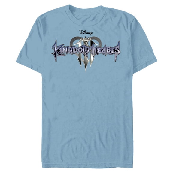 Disney Kingdom Hearts III Logo - Short Sleeve Blended T-Shirt for Adults - Customized-Ocean Blue