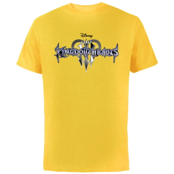Disney Kingdom Hearts III Logo - Short Sleeve Cotton T-Shirt for Adults - Customized-Yellow