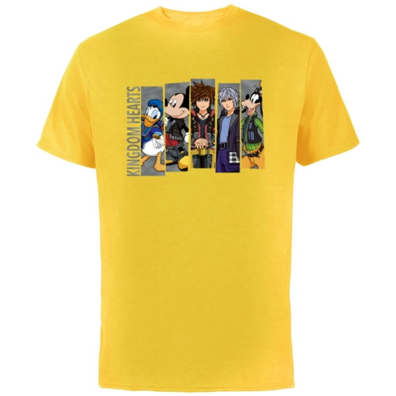 Disney Kingdom Hearts III Mickey Mouse Characters - Short Sleeve Cotton T-Shirt for Adults -Customized-Yellow