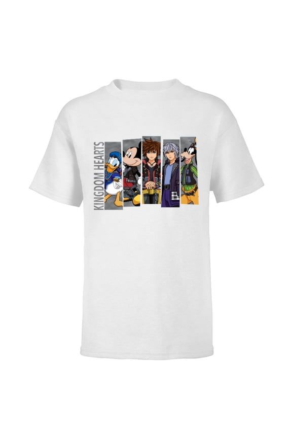 Kingdom Hearts III Mickey Mouse Characters - Short Sleeve T-Shirt for Kids -Customized-White