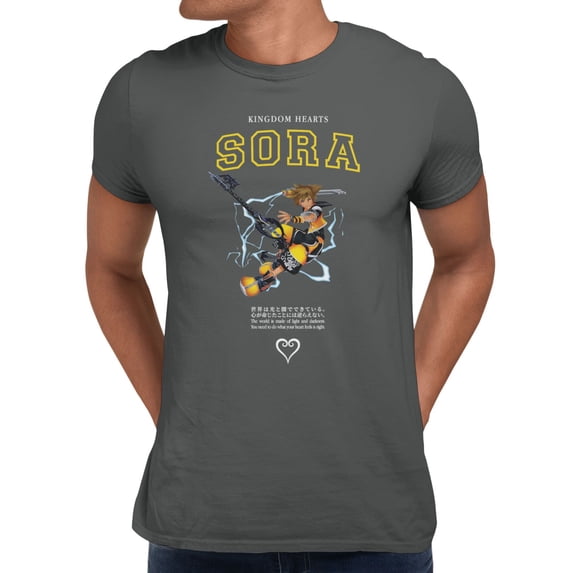Disney Kingdom Hearts Sora Keyblade Hero Mens T-Shirt Mens T-Shirt (Charcoal, S-XXXL)