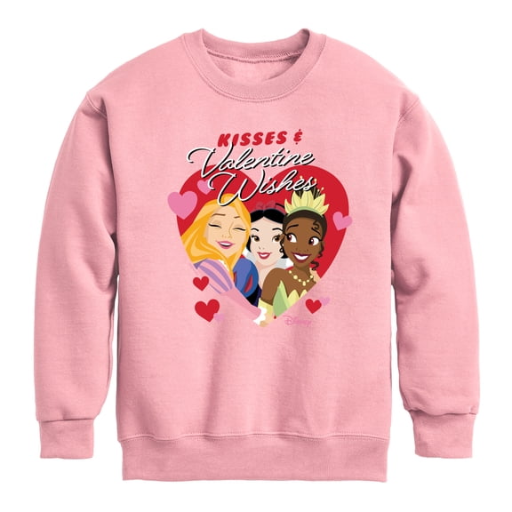 Disney - Kisses And Valentine Wishes - Toddler And Youth Crewneck Fleece Sweatshirt