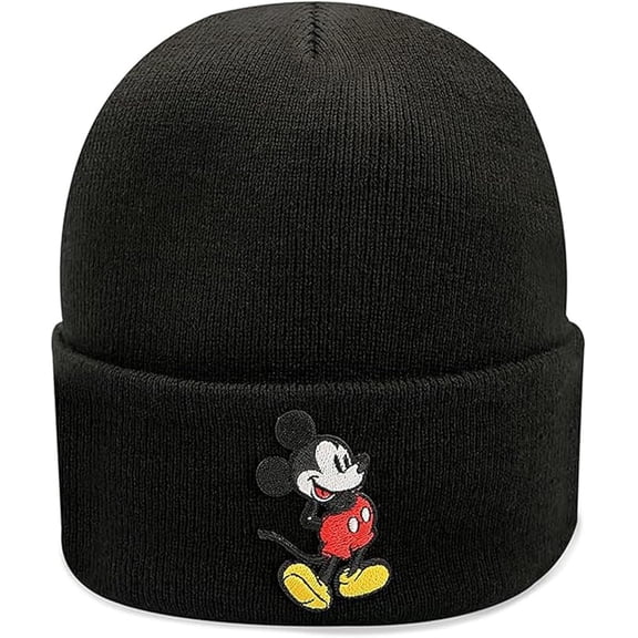 Disney Knit Beanie Winter Hat for Men Mickey Mouse - Black Beanie