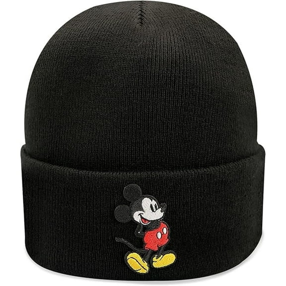 Disney Knit Beanie Winter Hat for Men Mickey Mouse - Black Beanie