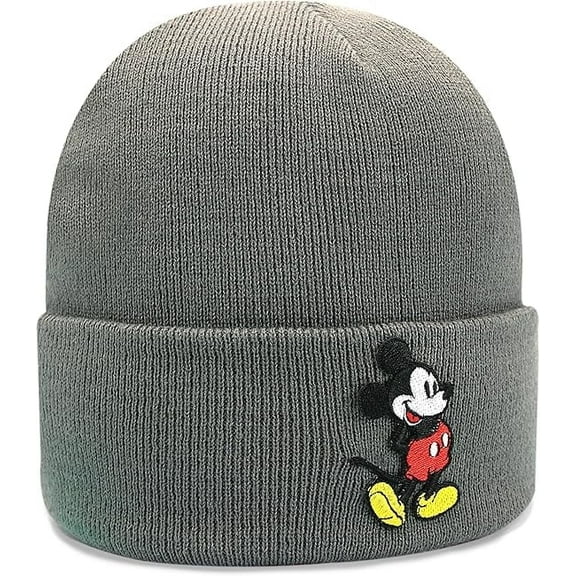 Disney Knit Beanie Winter Hat for Men Mickey Mouse - Grey Beanie