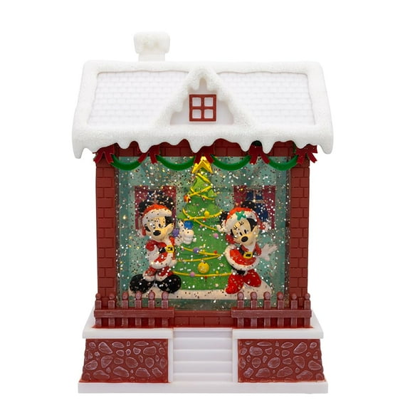 Kurt Adler Battery Operated Disney Light-Up Mickey Santa Lantern, 7.5"