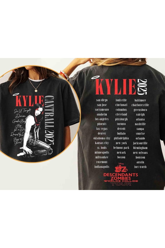 Disney Kylie Cantrall T-shirt, Descendants Zombies Worlds Collide Tour, The Rise Of Red Tee, Descendants Concert