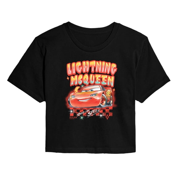 Disney - LMQ Graffiti - Juniors Cropped Short Sleeve Graphic T-Shirt