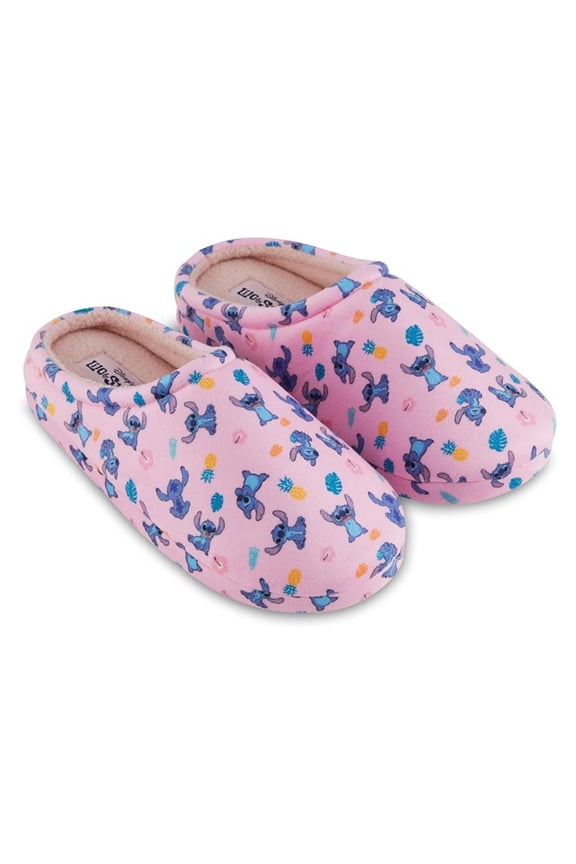 Women's Lilo and Stitch Slippers, Printed Slip-on Soft Indoor Clog Slippers Pink – 7/8