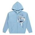 thumbnail image 1 of Disney Ladies Lilo and Stitch Sweatshirt, Multi Print Zip-Up Hoodie Light Blue - XL, 1 of 7