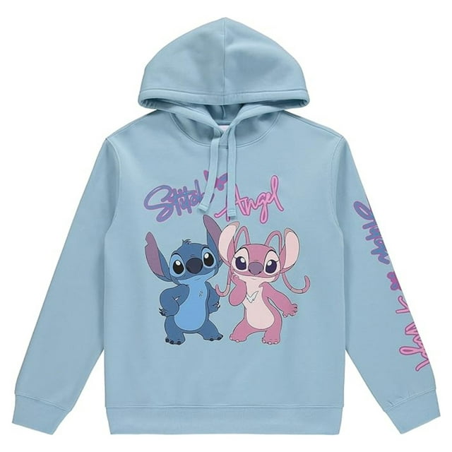 Disney Ladies Lilo and Stitch Sweatshirt, Stitch Angel Hoodie Light ...