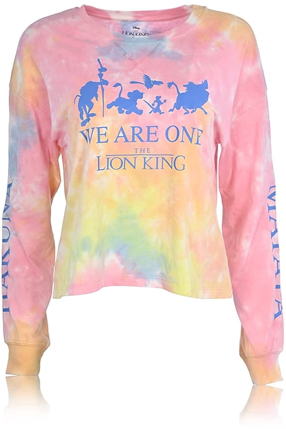 Ladies Lion King Fashion Top - Hakuna Matata Clothing Lion King Tie Dye Long Sleeve Crop Tee