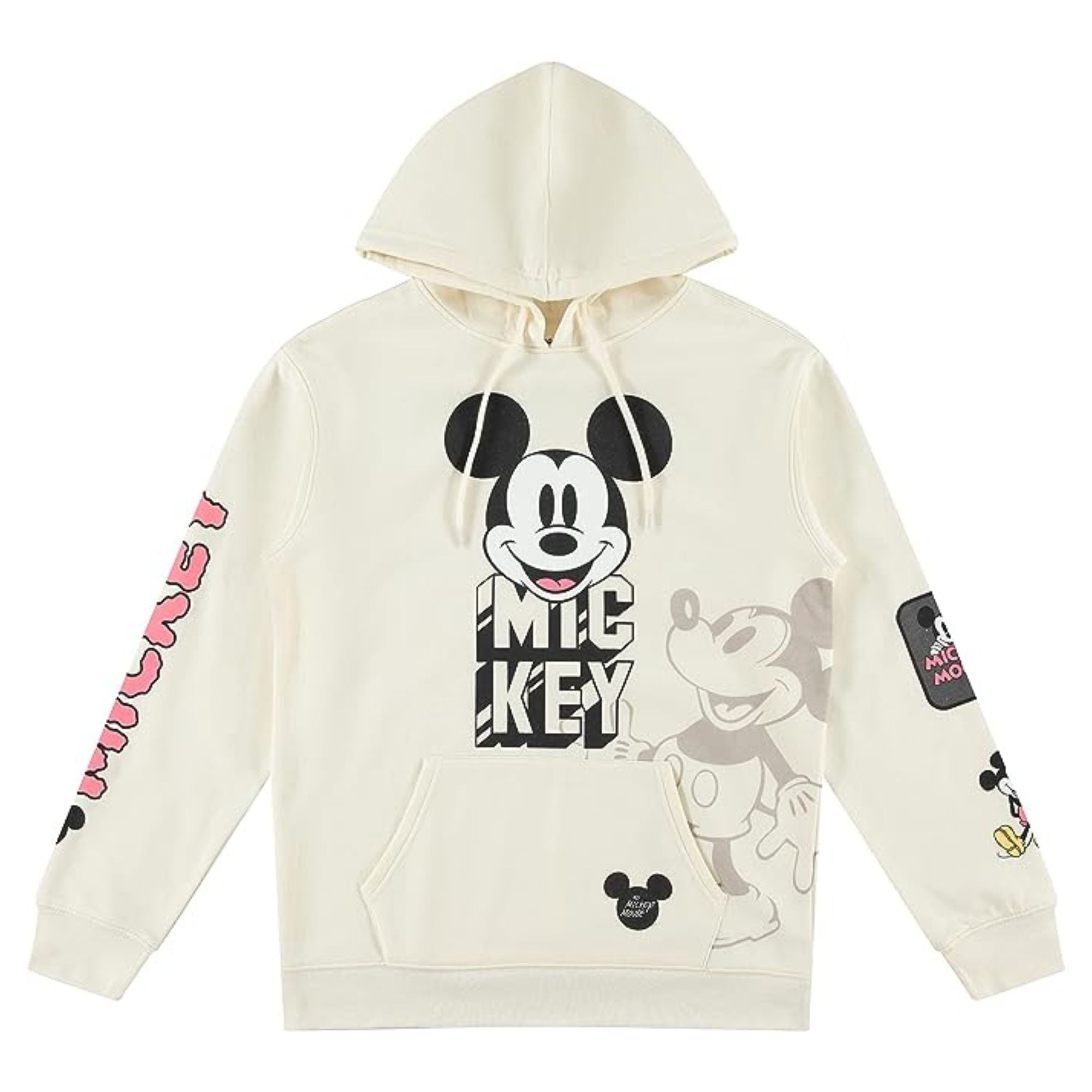 Disney Damen Mickey Mouse Fashion Hoodie Mickey und Minnie Mouse Classic  Oversize Print Hoodie Sweatshirt, Cream, X-Groß : : Fashion