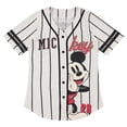 thumbnail image 1 of Disney Ladies Mickey Mouse Baseball Jersey, Button Down Jersey Shirt Ivory Black – 2XL, 1 of 6
