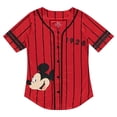 thumbnail image 1 of Disney Ladies Mickey Mouse Baseball Jersey, Classic Baseball Shirt Red - S, 1 of 5