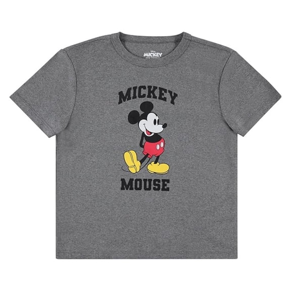Disney Women's Mickey Mouse Shirt, Graphic Print Cartoon Mickey T-shirt Charcoal - M
