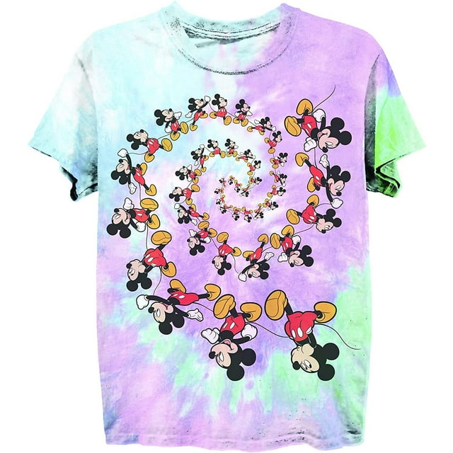 Disney Ladies Mickey Mouse Shirt, Graphic Tie Dye Mickey T-shirt Purple ...