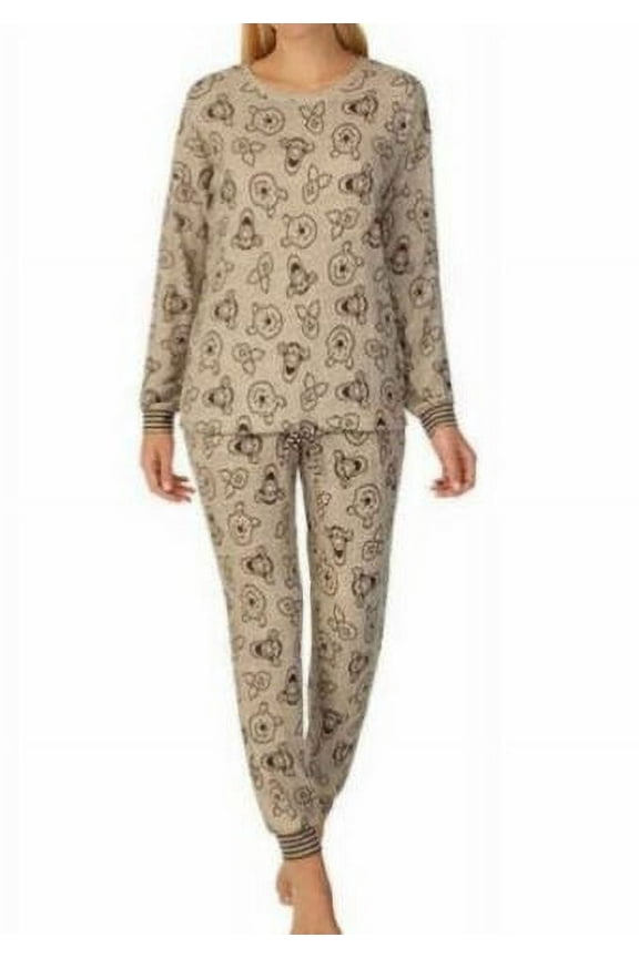 Ladies' Plus Winnie the Pooh Pajama Set 2-Piece, Brown 3X