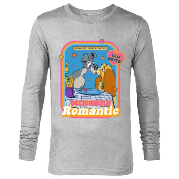 Disney Lady and The Tramp Deliciously Romantic - Long Sleeve T-Shirt for Men - Customized-Athletic Heather