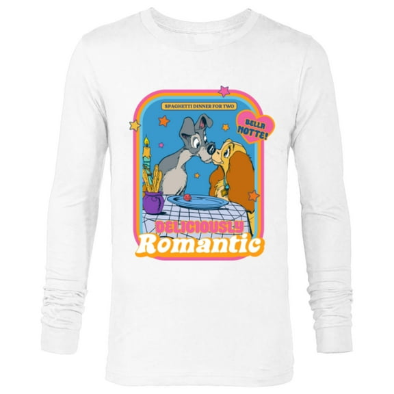 Disney Lady and The Tramp Deliciously Romantic - Long Sleeve T-Shirt for Men - Customized-White