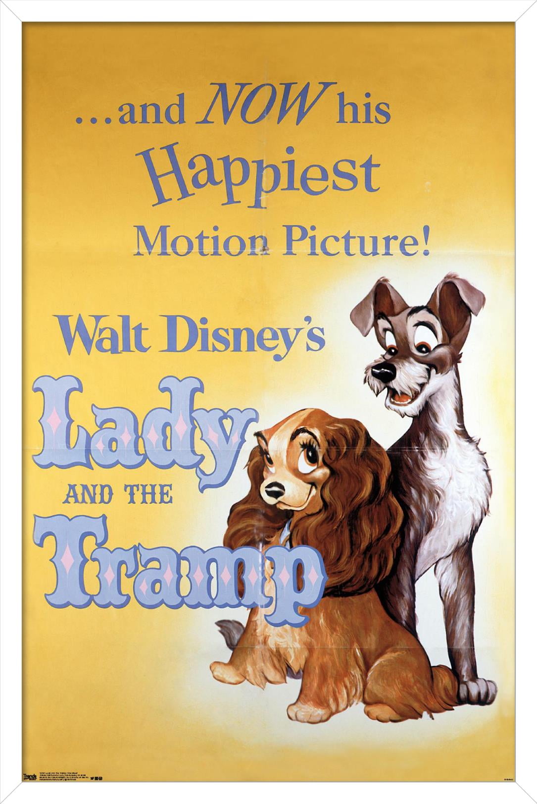 Disney Lady and The Tramp - One Sheet Wall Poster, 22.375" x 34", Framed