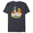 thumbnail image 1 of Disney Lady and Tramp Bella Notte Spaghetti - Short Sleeve Blended T-Shirt for Adults -Customized-Navy Heather, 1 of 5