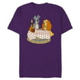 thumbnail image 1 of Disney Lady and Tramp Bella Notte Spaghetti - Short Sleeve Blended T-Shirt for Adults -Customized-Purple, 1 of 5