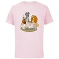 thumbnail image 1 of Disney Lady and Tramp Bella Notte Spaghetti - Short Sleeve Cotton T-Shirt for Adults -Customized-Soft Pink, 1 of 5