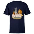 thumbnail image 1 of Disney Lady and Tramp Bella Notte Spaghetti - Short Sleeve T-Shirt for Kids -Customized-Navy, 1 of 5