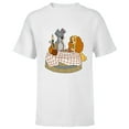 thumbnail image 1 of Disney Lady and Tramp Bella Notte Spaghetti - Short Sleeve T-Shirt for Kids -Customized-White, 1 of 5