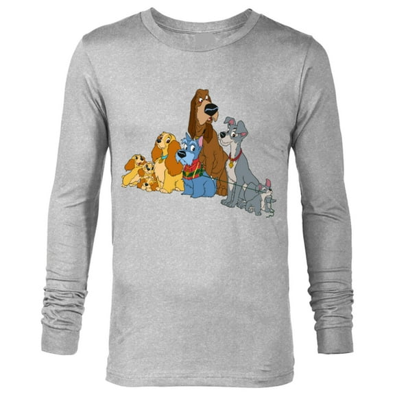 Disney Lady and the Tramp Dogs - Long Sleeve T-Shirt for Men -Customized-Athletic Heather