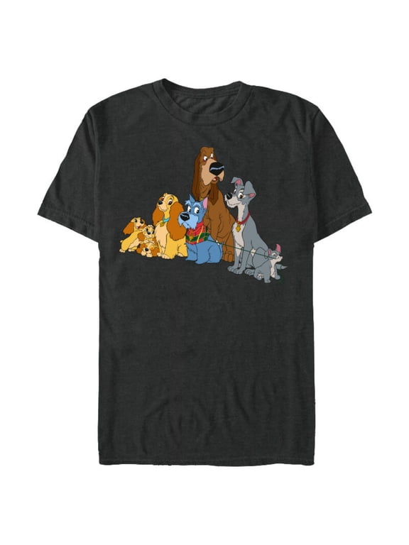 Lady and the Tramp Dogs - Short Sleeve Blended T-Shirt for Adults -Customized-Dark Heather
