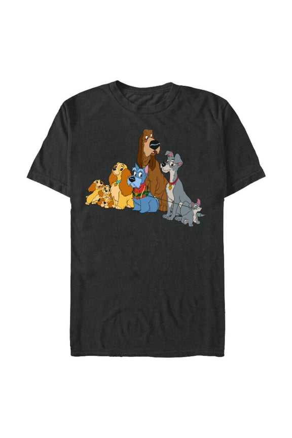Lady and the Tramp Dogs - Short Sleeve Blended T-Shirt for Adults -Customized-Dark Heather
