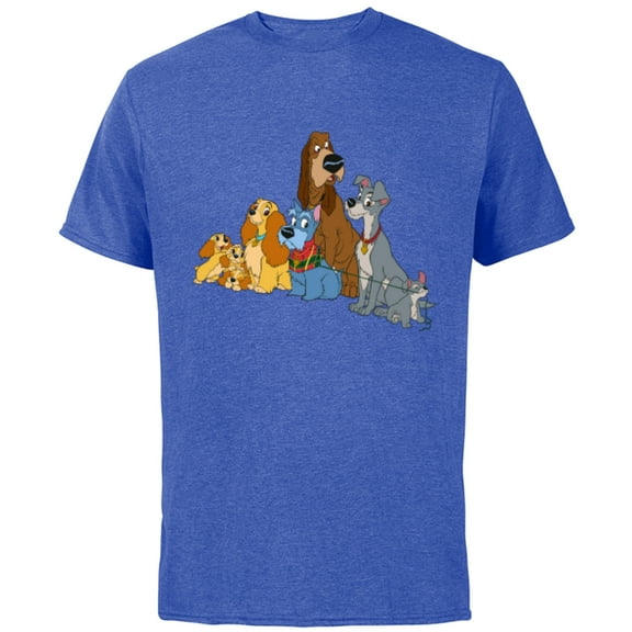 Disney Lady and the Tramp Dogs - Short Sleeve Cotton T-Shirt for Adults -Customized-Royal Heather