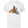 thumbnail image 1 of Disney Lady and the Tramp Dogs - Short Sleeve Cotton T-Shirt for Adults -Customized-White, 1 of 5