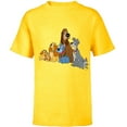 thumbnail image 1 of Disney Lady and the Tramp Dogs - Short Sleeve T-Shirt for Kids -Customized-Yellow, 1 of 5