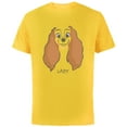thumbnail image 1 of Disney Lady and the Tramp Lady Face Sketch Costume - Short Sleeve Cotton T-Shirt for Adults -Customized-Yellow, 1 of 5