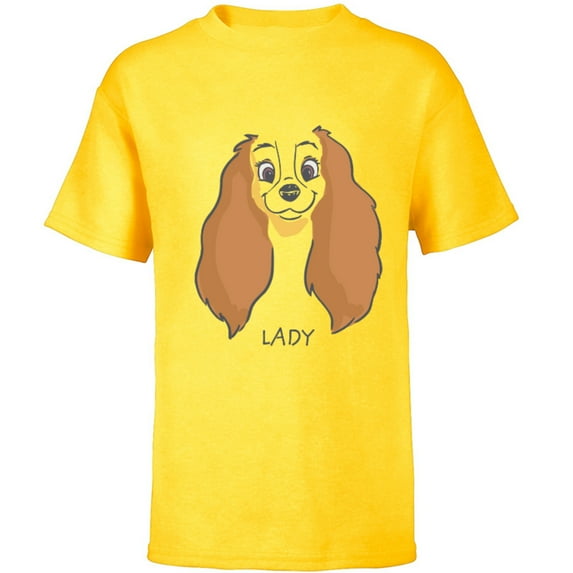 Disney Lady and the Tramp Lady Face Sketch Costume - Short Sleeve T-Shirt for Kids -Customized-Sunflower