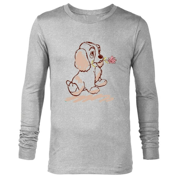 Disney Lady and the Tramp Lady Puppy Sketch - Long Sleeve T-Shirt for Men -Customized-Athletic Heather