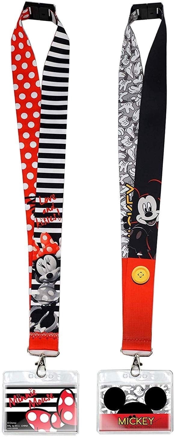 Disney Lanyards with ID Holders- Mickey and Minnie Mouse Premium ...