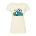 thumbnail image 1 of Disney - Leaning Donald Duck With Nametag  - Juniors Fitted Graphic T-Shirt, 1 of 4
