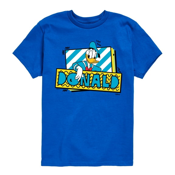 Disney - Leaning Donald Duck With Nametag  - Toddler & Youth Short Sleeve Graphic T-Shirt