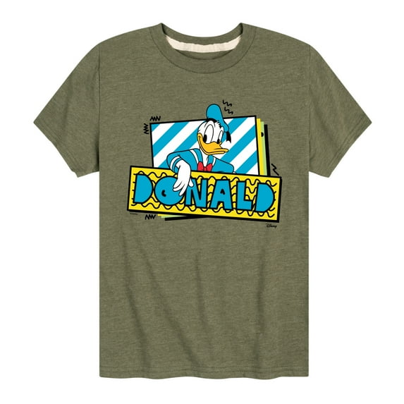 Disney - Leaning Donald Duck With Nametag - Toddler & Youth Short Sleeve Graphic T-Shirt