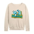 thumbnail image 1 of Disney - Leaning Donald Duck With Nametag - Women's Lightweight French Terry Long Sleeve Shirt, 1 of 5